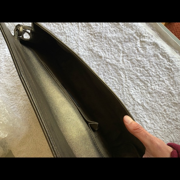 Statement boho leather and snakeskin clutch - Picture 15 of 15